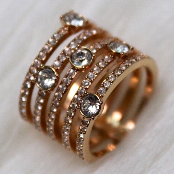 Swarovski Jewelry - SOLD NEW Swarovski Rose Gold Crystal Layer Ring